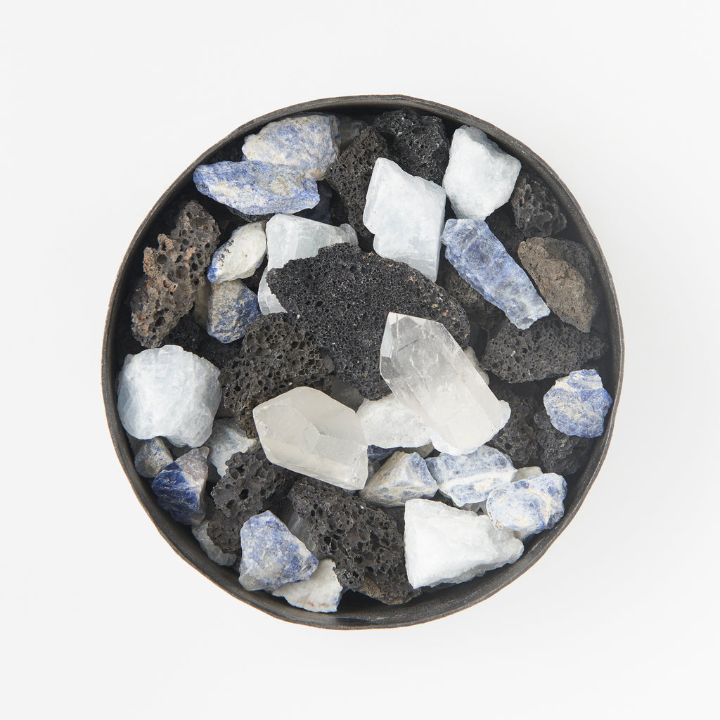 ラヴァ天然石 ブルー 真上